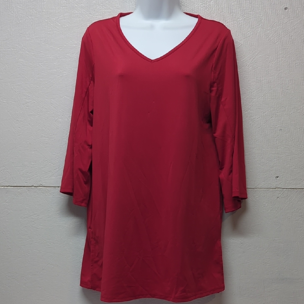 Antthony Red Relaxed Boxy Tunic